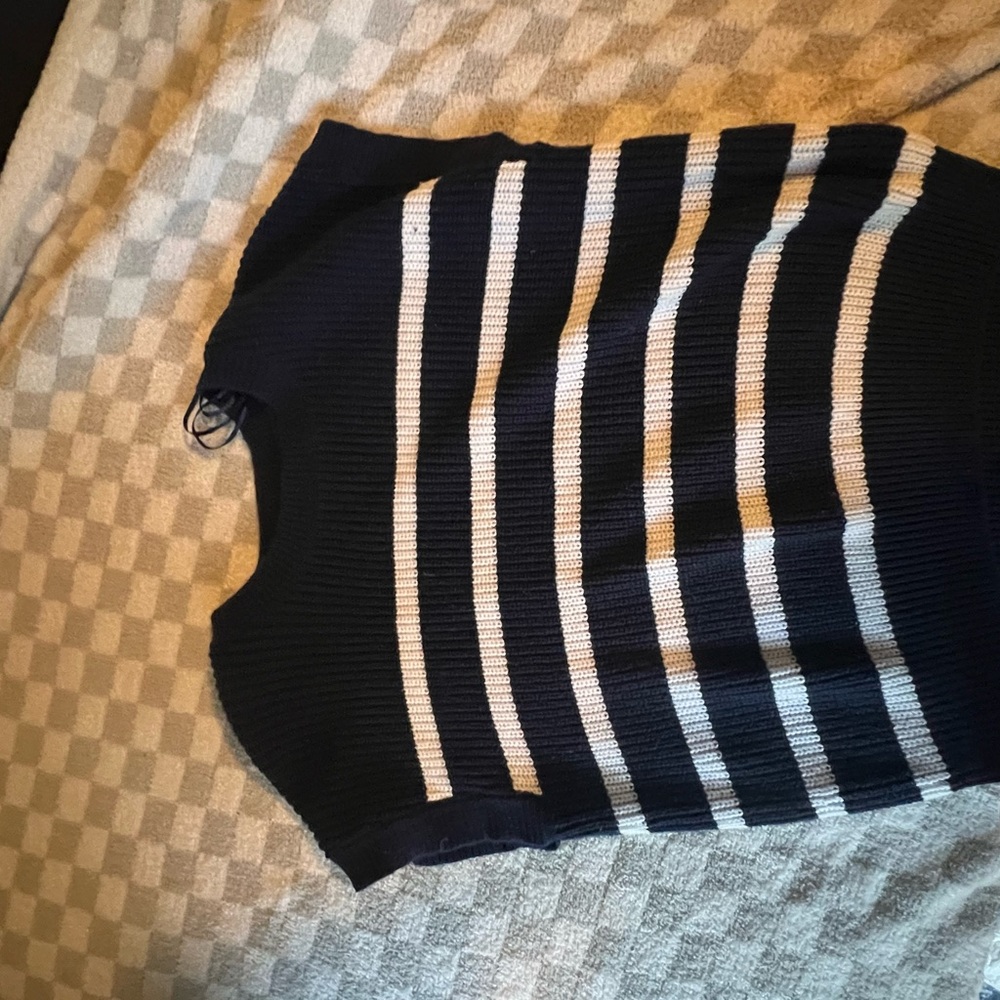 moon & madison Navy and Cream Striped Sweater